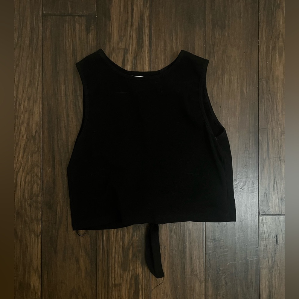 Black top with tie in the front